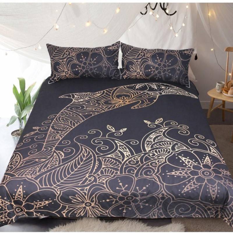 Dolphin Bohos 3D Customize Bedding Set Duvet Cover Set Bedroom Set Bedlinen