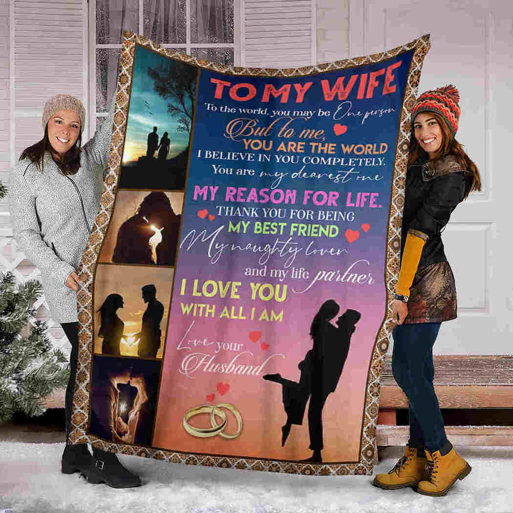 To My Wife Thank You For Being My Best Friend, Fleece Blanket Gift For Valentine’S Day To Wife Home Decor Bedding Couch Sofa Soft And Comfy Cozy