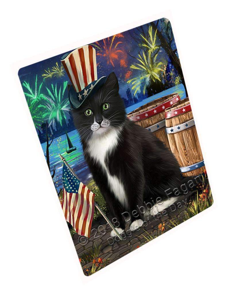 4Th Of July Independence Day Fireworks Tuxedo Cat At The Lake Blanket Blnkt77268