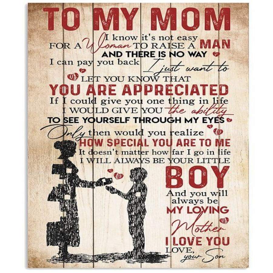 TO MY MOM, I LOVE YOU LOVE, YOUR SON Vertical Poster