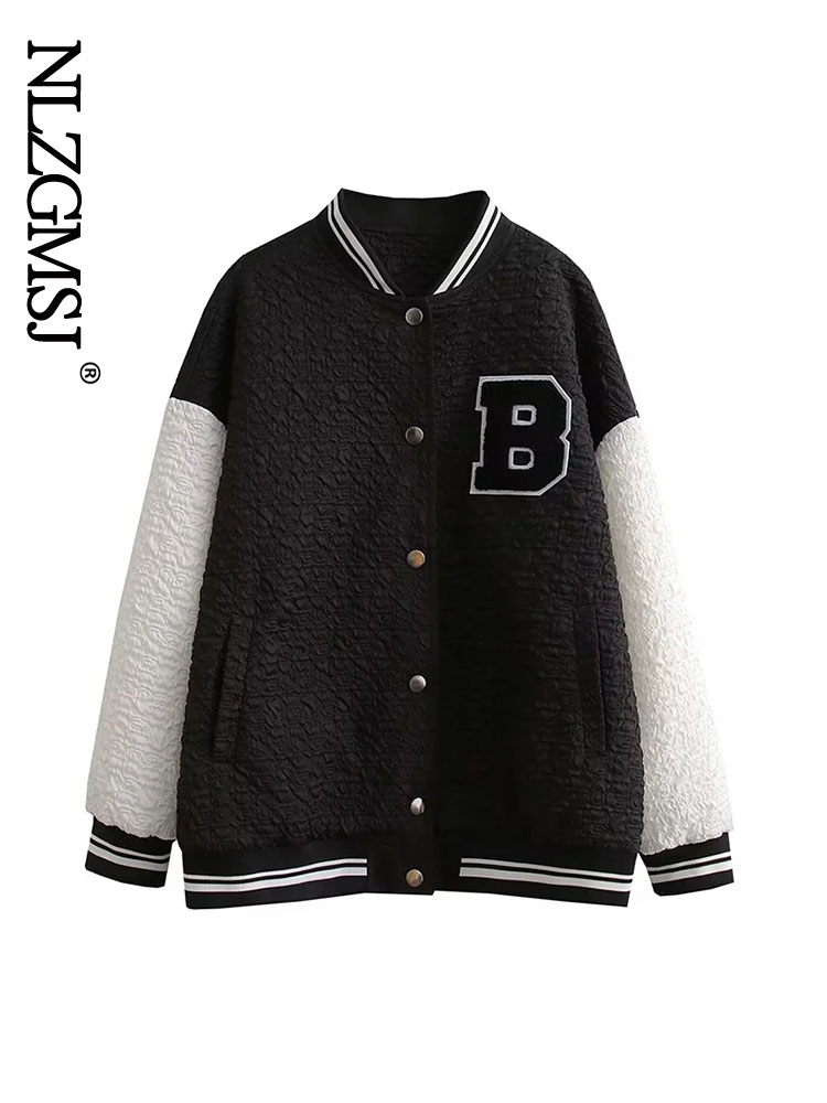 2022 Baseball Jacket Kids Girls Korean Casual Loose Pocket Letter Oversized Bomber Sweatshirt Uniform Streetwear Couple Top alx