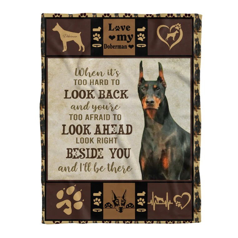 Doberman Fleece Blanket, Gift For Birthday, Gift For Dog Lover, For Friends Home Decor Bedding Couch Sofa Soft And Comfy Cozy