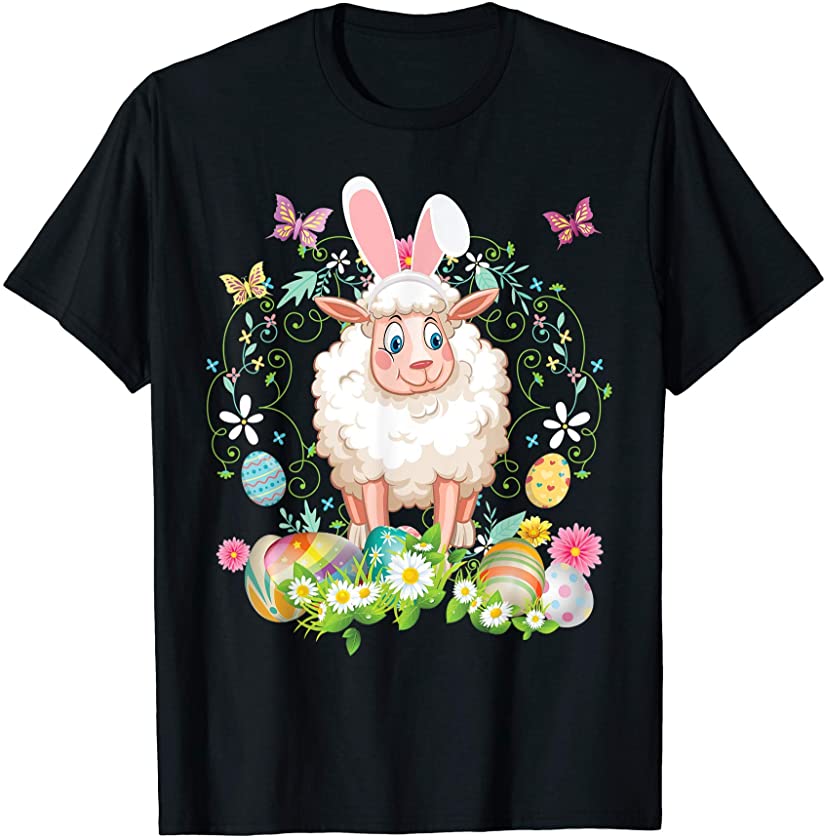 Bunny Sheep Happy Easter Day Lover Egg Hunt Lovely Cute T-Shirt