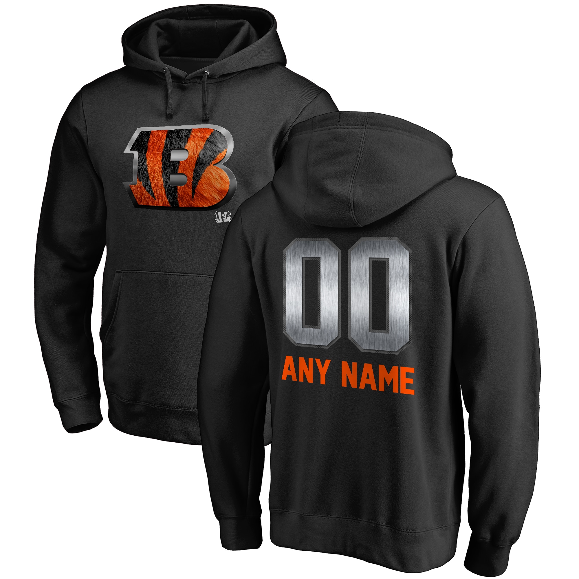 Cincinnati Bengals NFL Pro Line By Branded Personalized Midnight Mascot Pullover Hoodie – Black