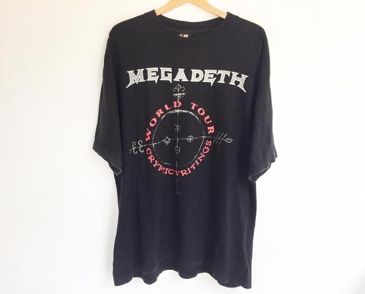 Vintage 90 S Megadeth Cryptic Writings Tour 1998 Pantera Napalm Death Metallica Shirt