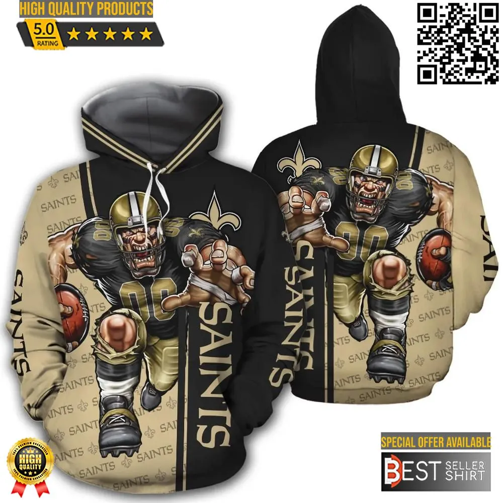 New Orleans Saints Mascot Jersey 3D Hoodie 3D