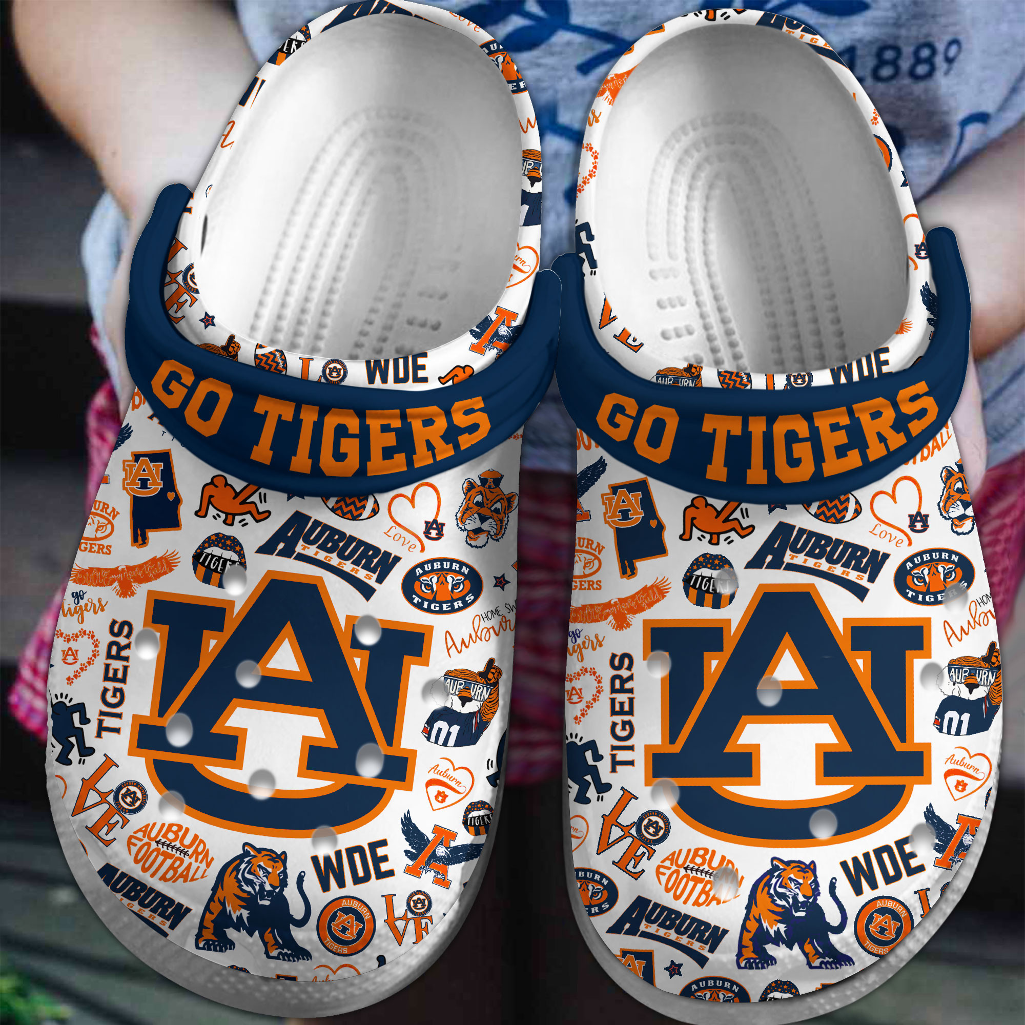 Auburn Tigers NCAA Sport Crocs Crocband Clogs Shoes Comfortable For Men Women and Kids 2