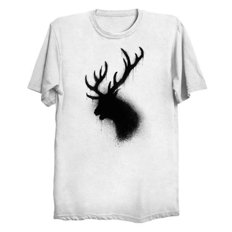 Dark Deer T-Shirt Short Sleeve Casual Funny Tee Cartoon Printed Tops