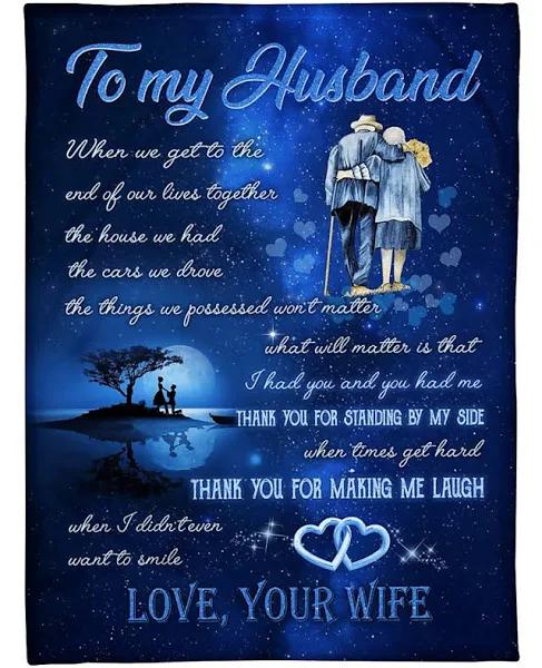 To My Husband Thank You For Making Me Laugh Fleece Blanket Gift For Husband From Wife Home Decor Bedding Couch Sofa Soft And Comfy Cozy