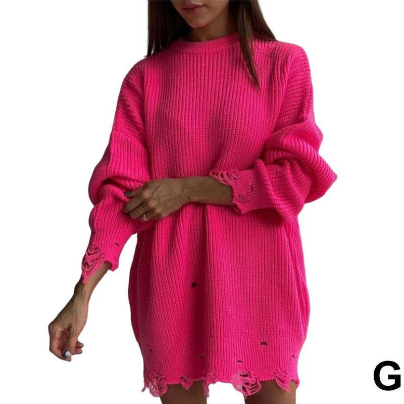 2021 Y2K Women’s Oversized Sweater Knitted Green O Neck Long Sleeve Pullover Tops Casual Party Sexy Club Sweaters Dresses Women alx