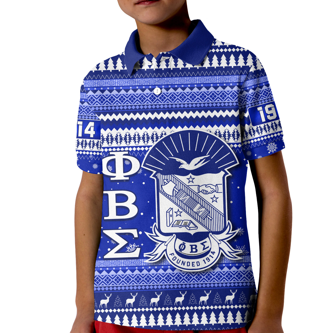 Phi Beta Sigma Christmas Polo Shirt Kid African Pattern Lt13