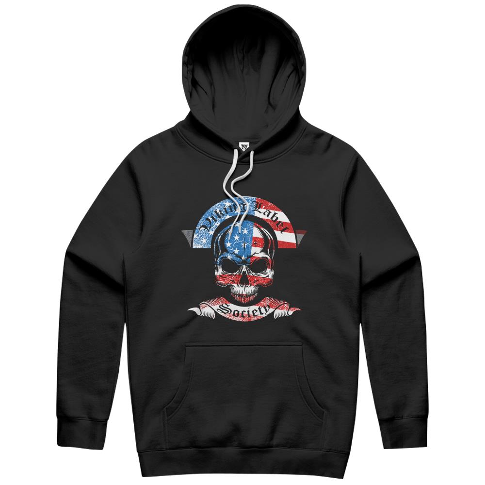 Viking Label Society American Flag Skull Hoodie