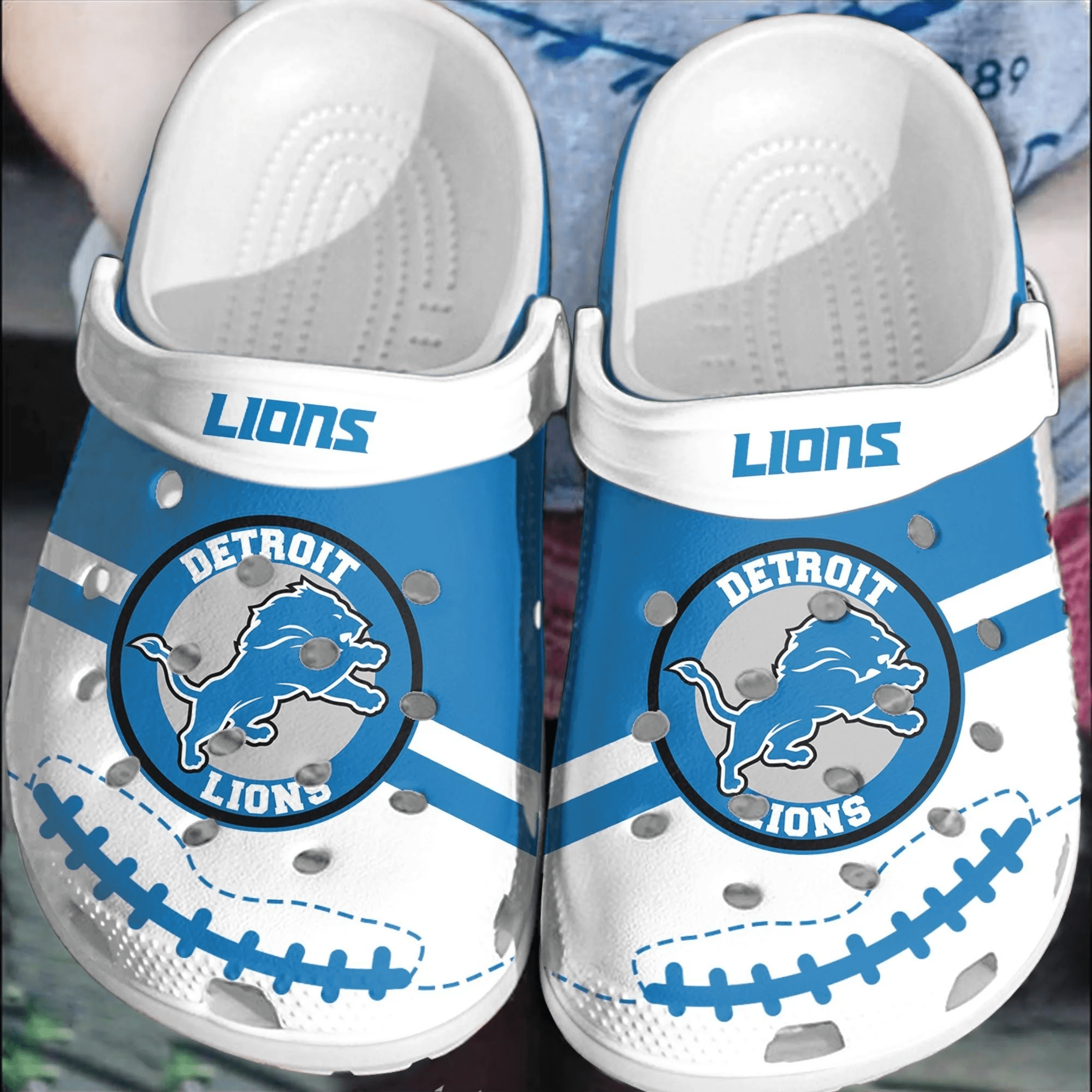 NFL Detroit Lions Football Crocband Comfortable Shoes Crocss Clogs For Men Women