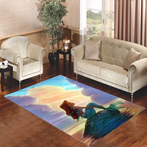 Ariel The Little Mermaid Sunset Living Room Carpet Rugs Area Rug For Living Room Bedroom Rug Home Decor