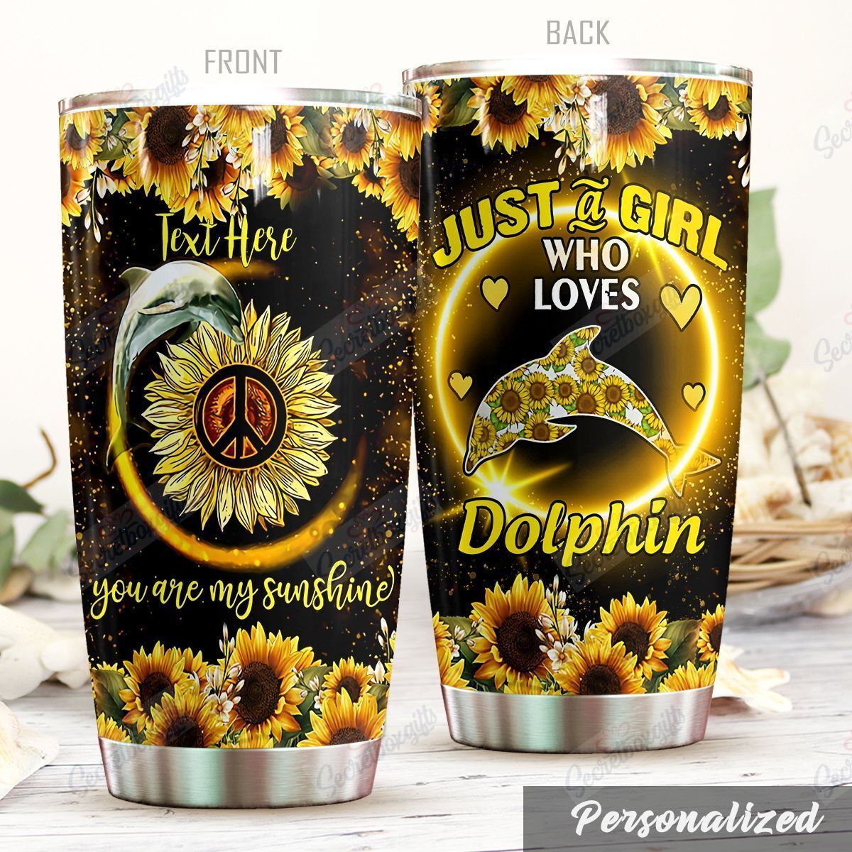 Dolphin Just A Girl Who Loves Dolphin Stainless Steel Personalized Stainless Steel Tumbler Customize Name, Text, Number Dhhcq