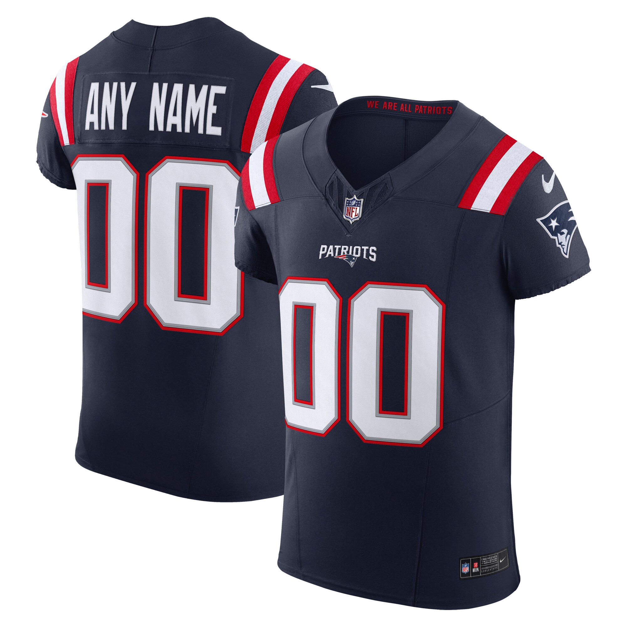 New England Patriots Vapor F.U.S.E. Elite Custom Jersey – Navy