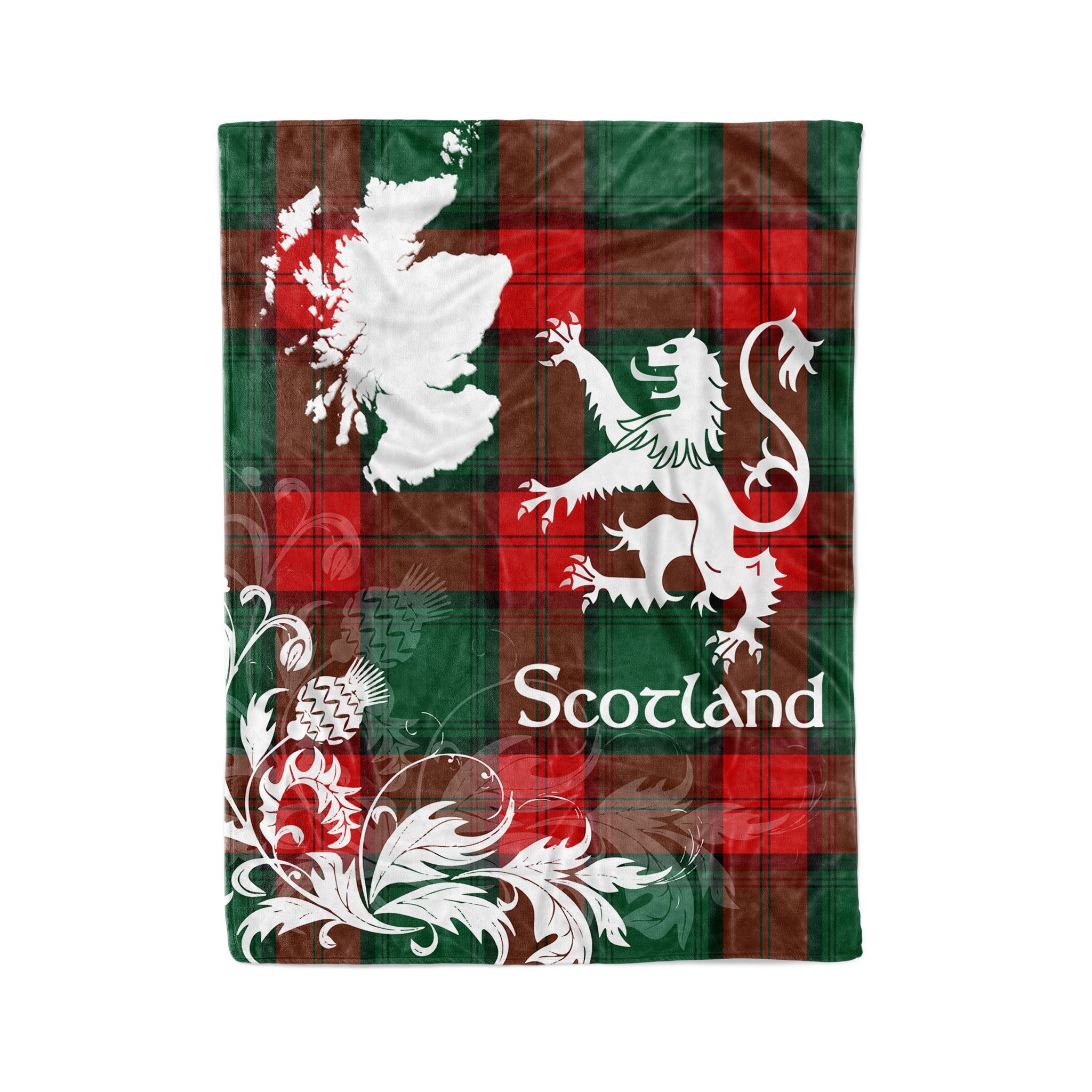 Tartan Plaid Fleece Blanket Tartan Blanket Thistle And Lion Scottish Clan Stewart Atholl Modern Plaid Blanket