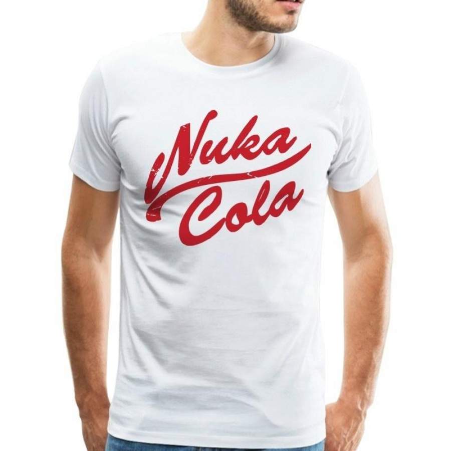 Men’S Vintage Basic Letter Nuka Cola Tee Shirt Man Custom Printed Short Sleeve Urban Fashion T-Shirt Clothing