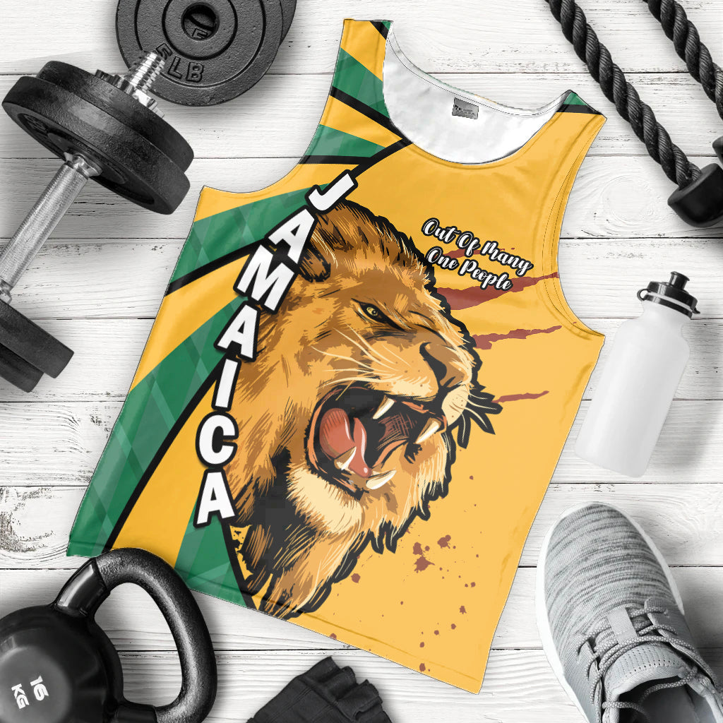 (Custom Text And Number) Jamaica Athletics Men Tank Top Jamaican Flag Mix Lion Sporty Style Lt14