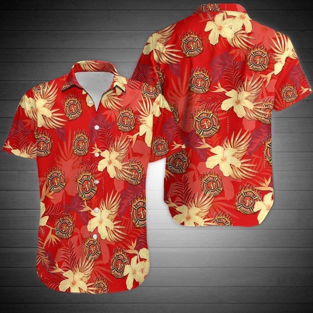 Find Amazing Firefighter Red Hibiscus Hawaii Aloha Shirts Ha18201