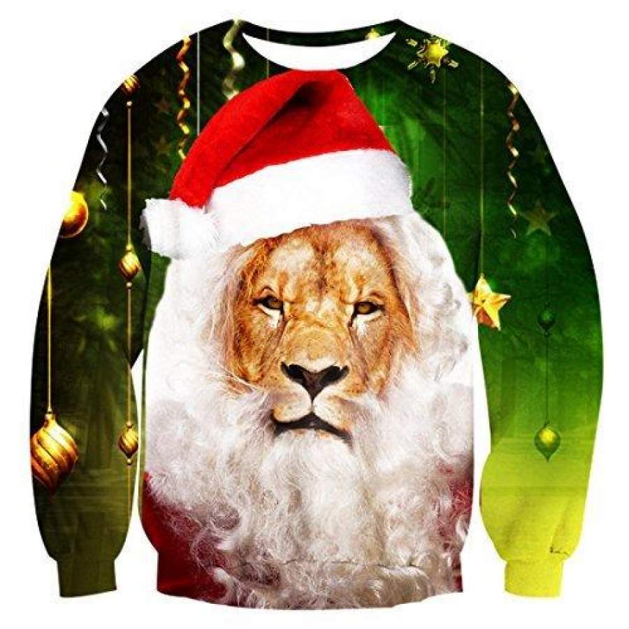 Ugly Christmas Shirt Lion Face Pullover