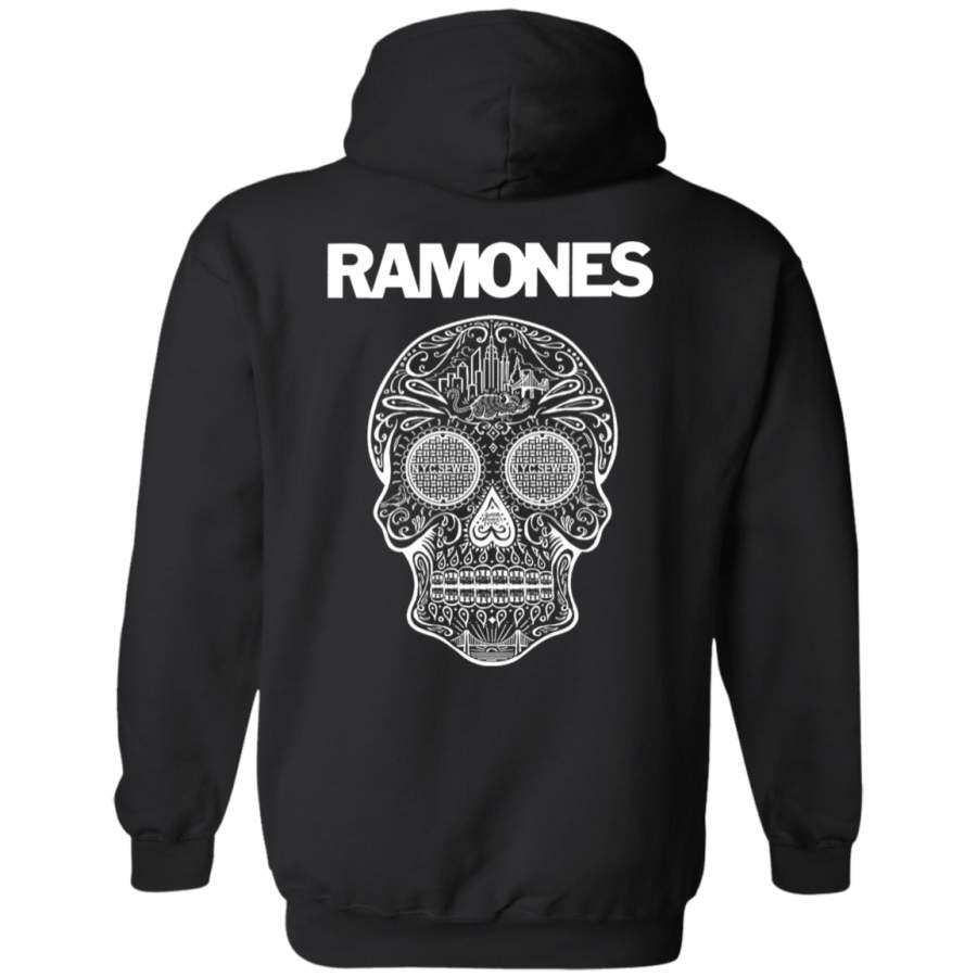 Ramones Sugar Skull Logo Back print Pullover Hoodie