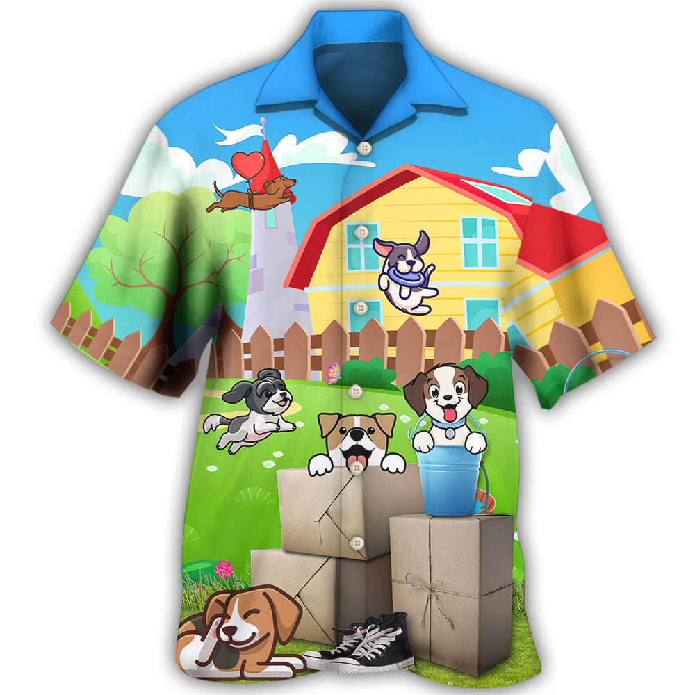 Cartoon Funny Dog Hawaii Shirt Ha91068