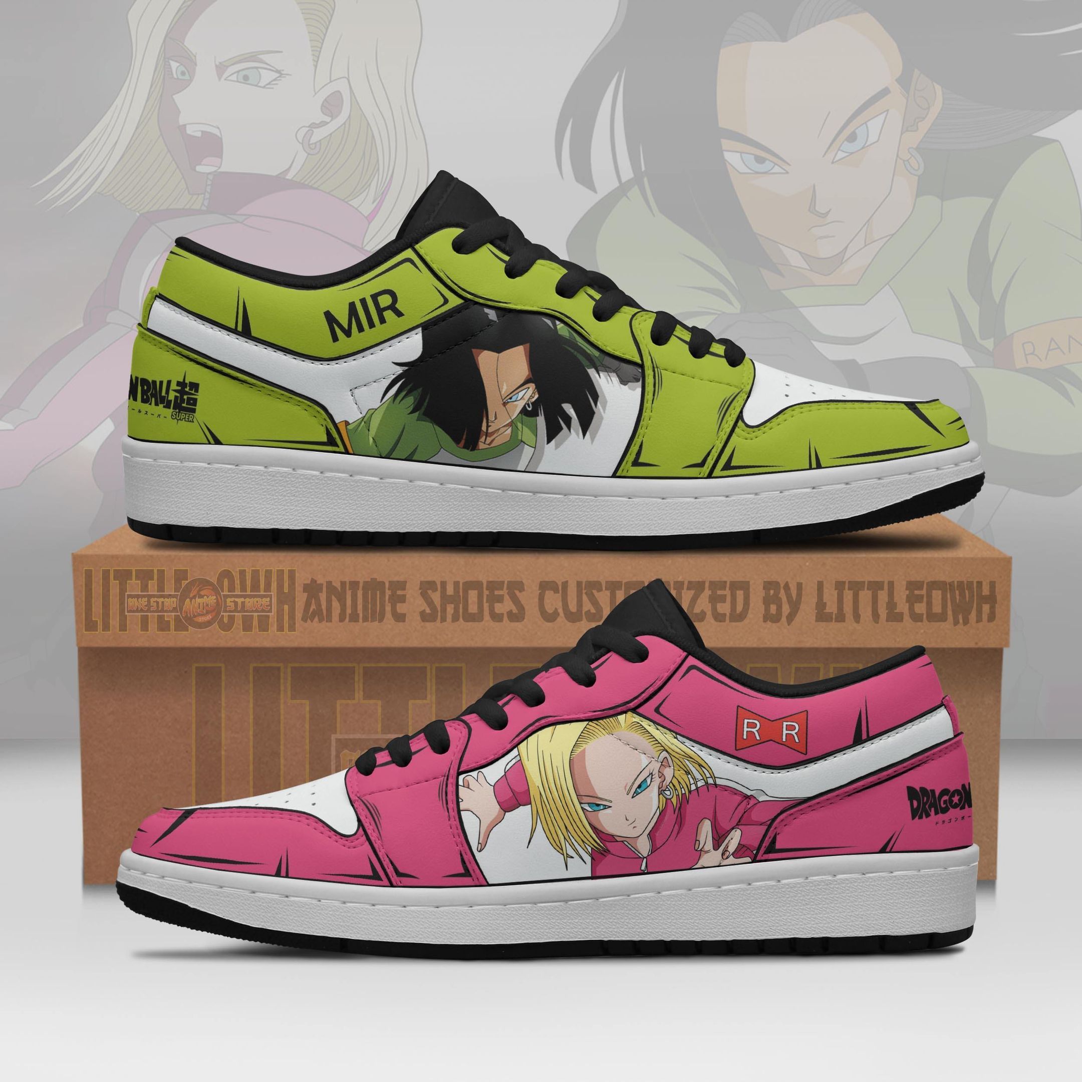 Android 17 X Android 18 Shoes Dragon Ball Z Super Anime Jd Low Top Sneakers