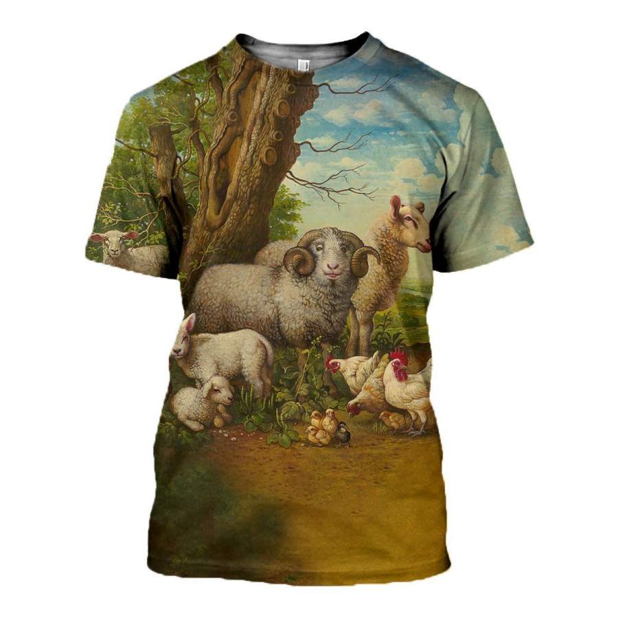 3D All Over Printed Farming Animals Clothes