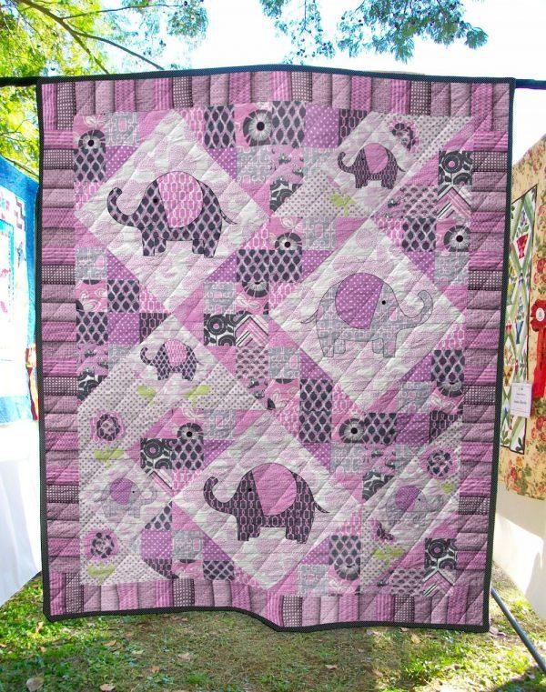 Pink Angel Elephant Quilt Blanket – Quilt