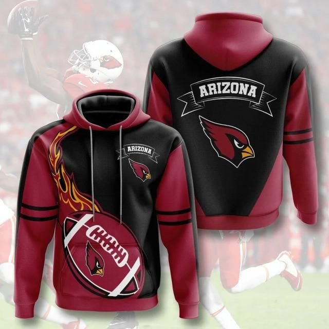 Arizona Cardinals Flame Ball 97 Unisex 3D Hoodie Gift For Fans