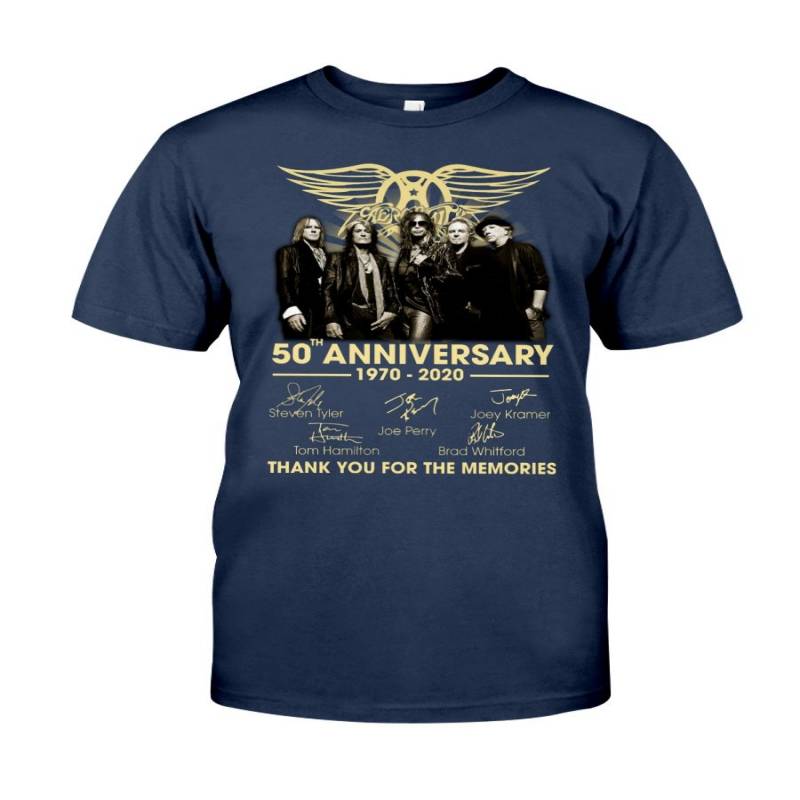 Aerosmith 50th Anniversary 1970 2020 Thank You For The Memories Shirt