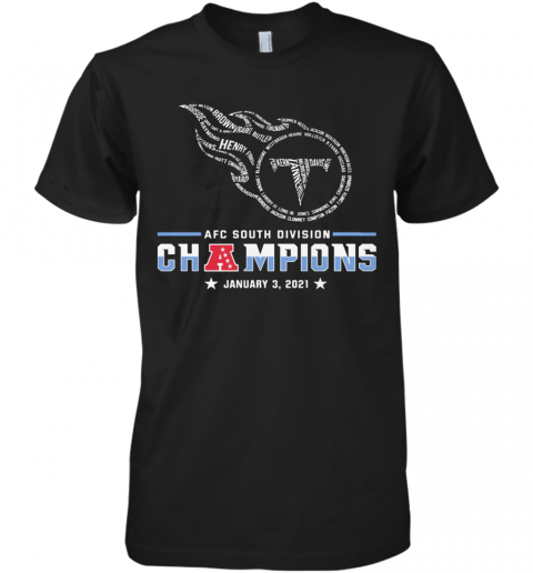 Tennessee Titans Afc South Division Champions January 3 2021 Premium Men’S T-Shirt