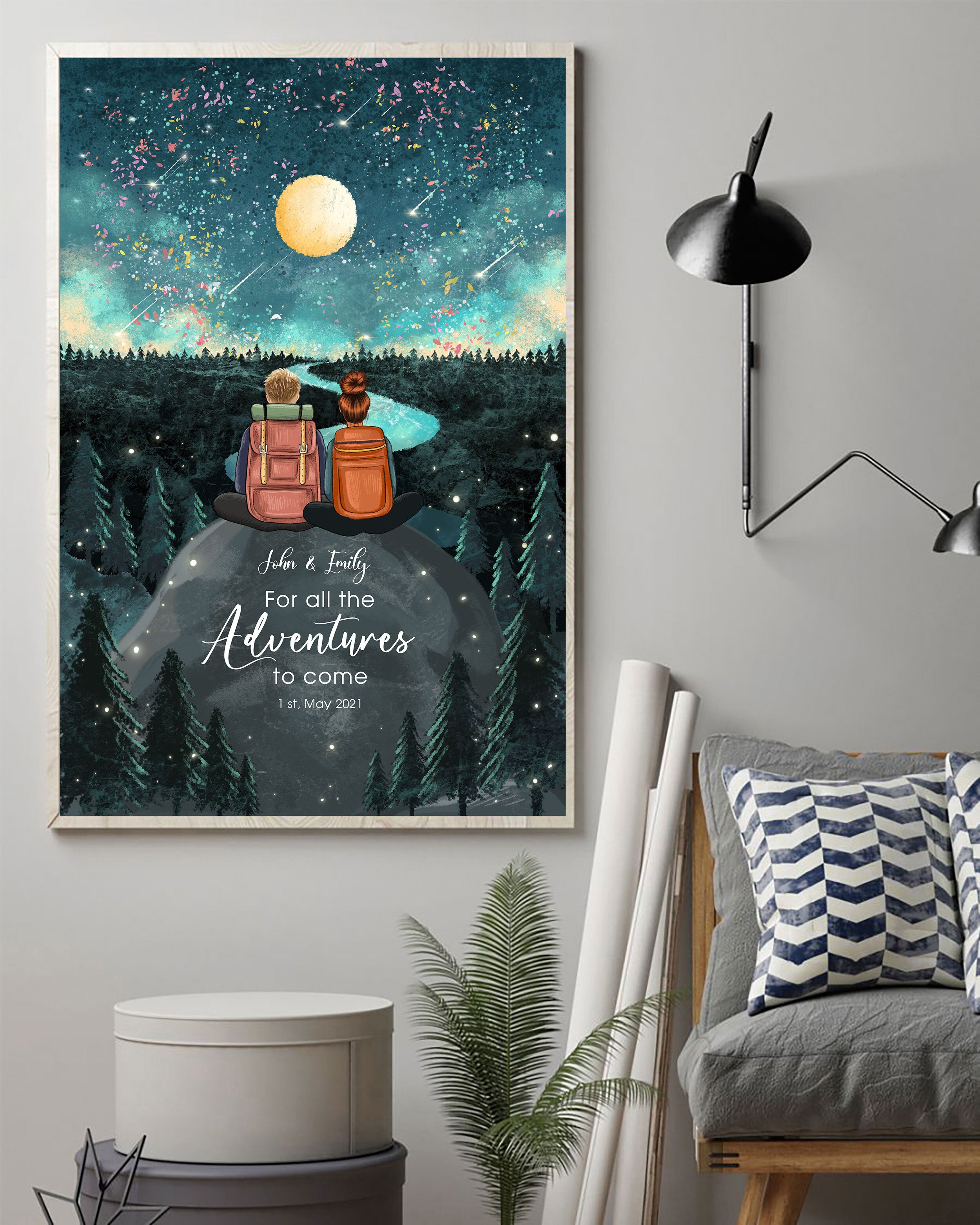 For All The Adventures To Come, Couple Custom Poster, Gift For Couple, Camping Lover