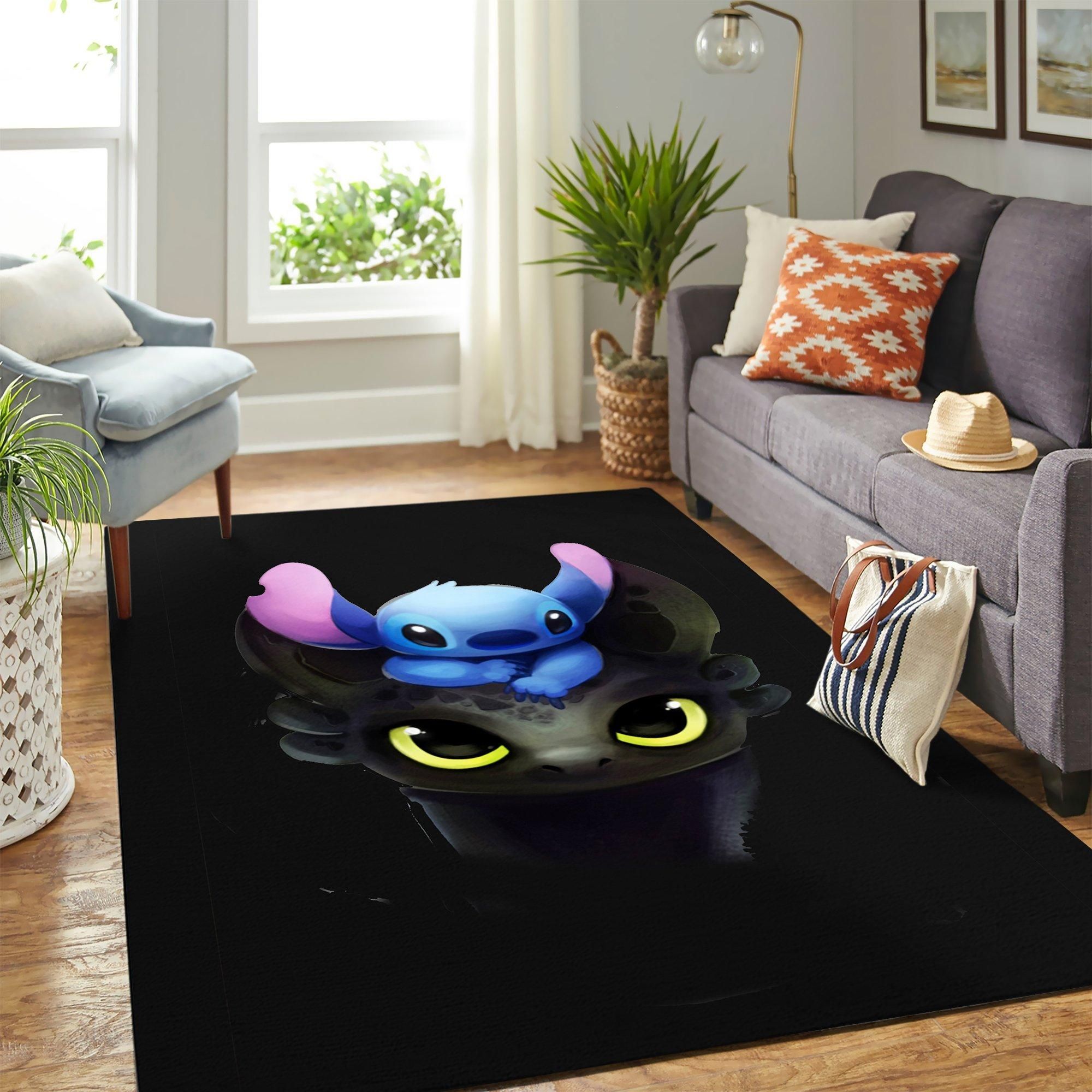 Stitch Toothless Cute Area Rug Geeky Carpet – Home Decor – Bedroom Living Room Décor