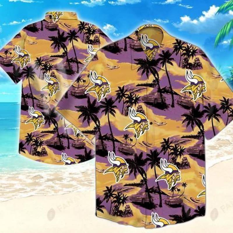 Minnesota Vikings Coconut Tree Hawaii 3D Shirt