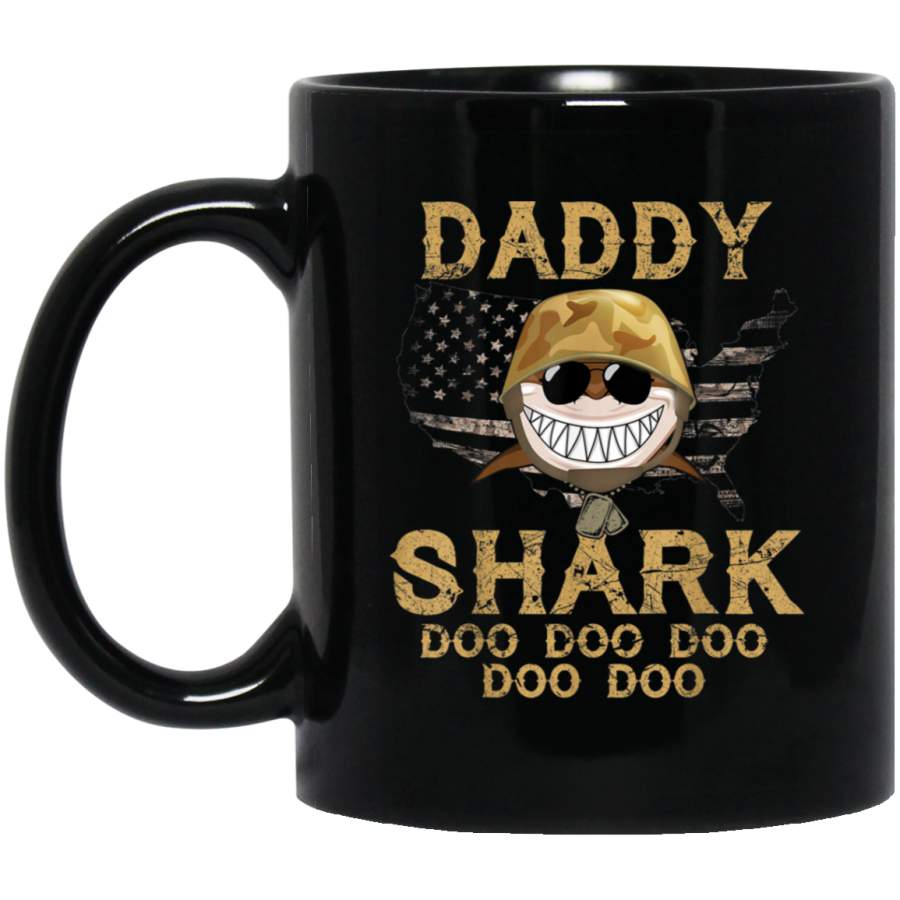 Army Daddy Shark Doo Doo Doo Military  Veteran Mug Gift