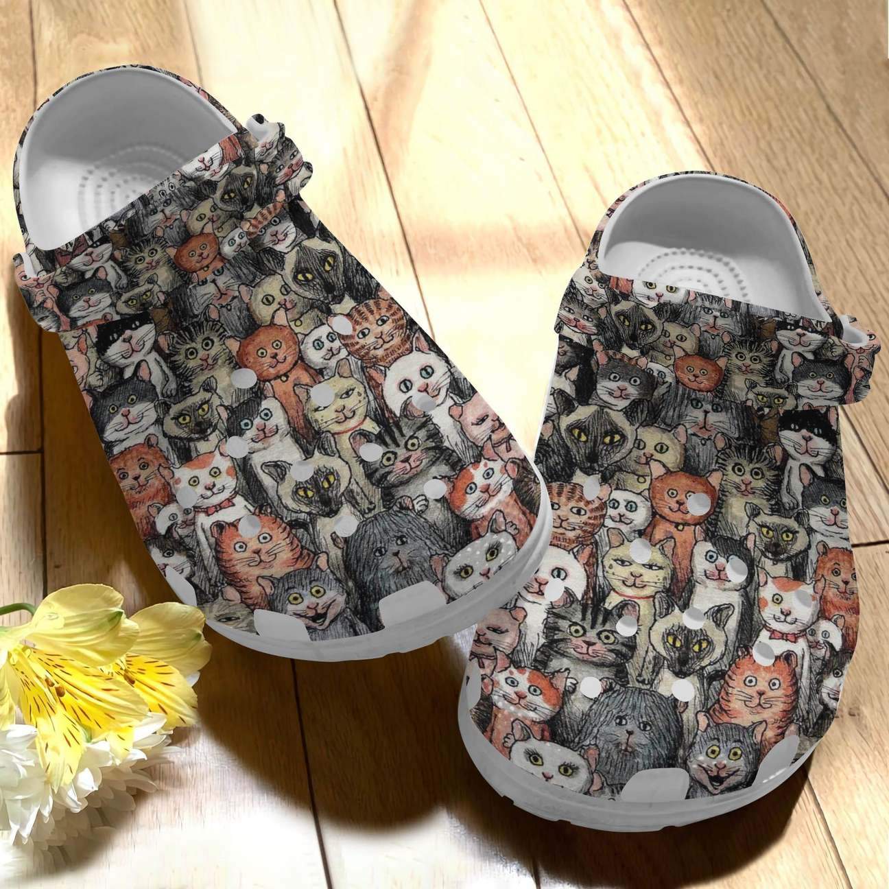 Cat Personalized Clog, Custom Name, Text Just A Cat Lover, Fashion Style For Women, Men, Kid, Print 3D