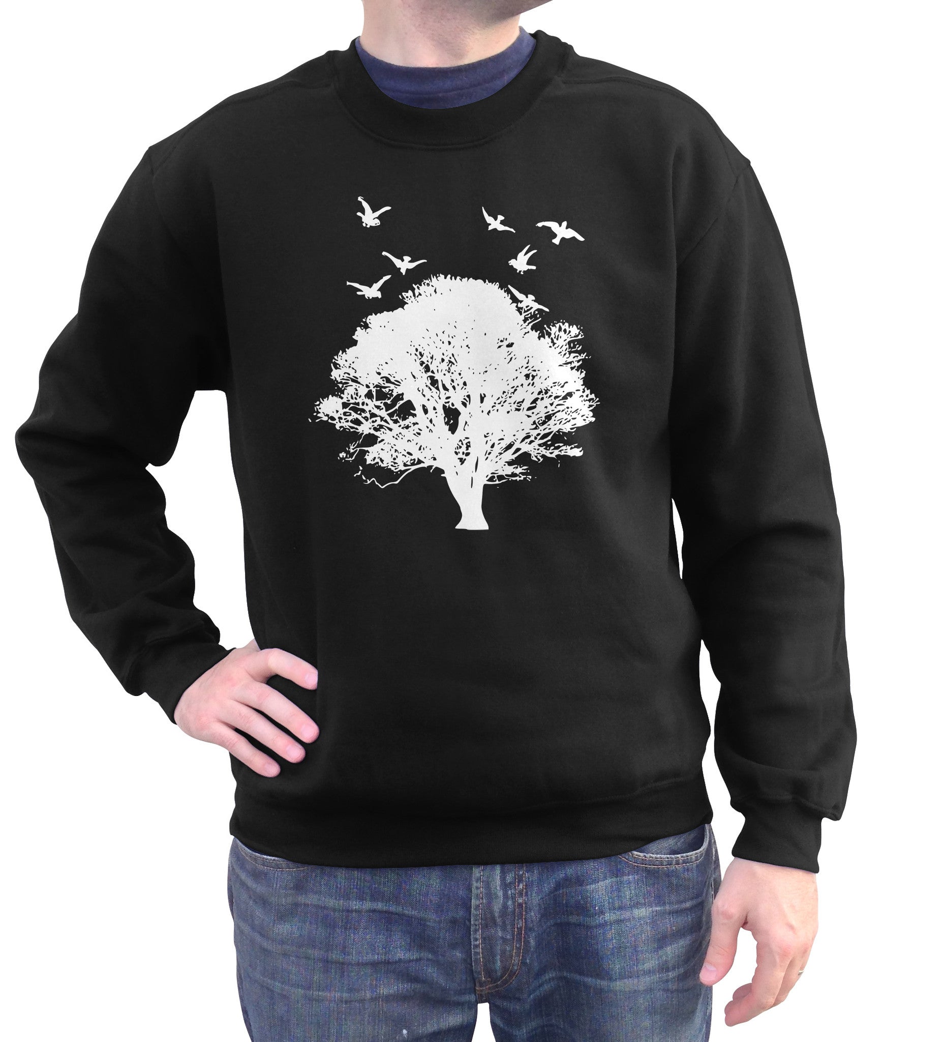 Unisex Tree And Birds Sweatshirt