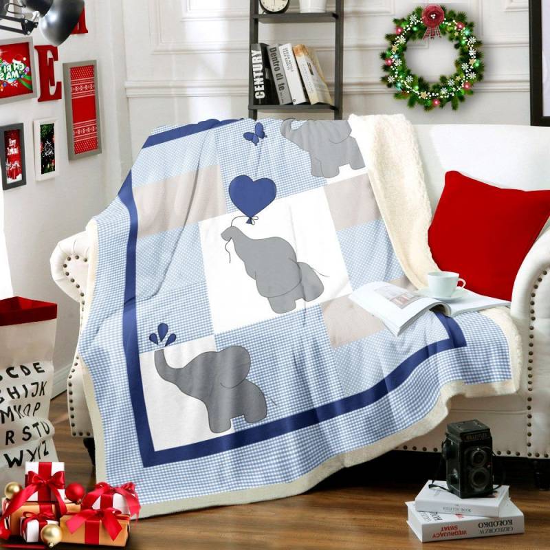 Blue Elephant HM2611022TT Sherpa Fleece Blanket