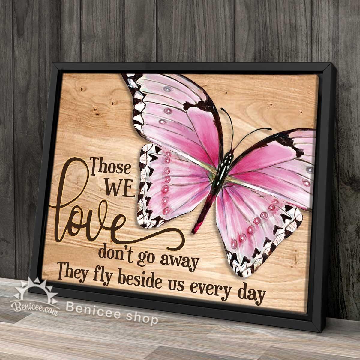 Benicee Memorial Gift Framed Canvas/Wrapped Canvas They Fly Beside Us Every Day Pink Top 3 Home Decor