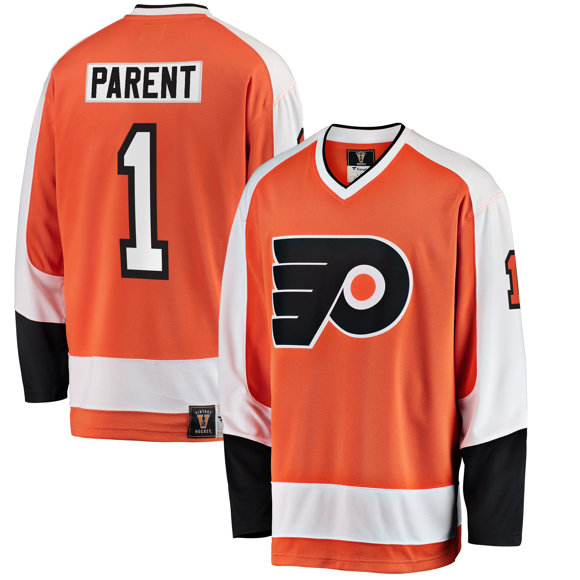 Bernie Parent Philadelphia Flyers Branded Premier Breakaway Retired Player Jersey – Orange