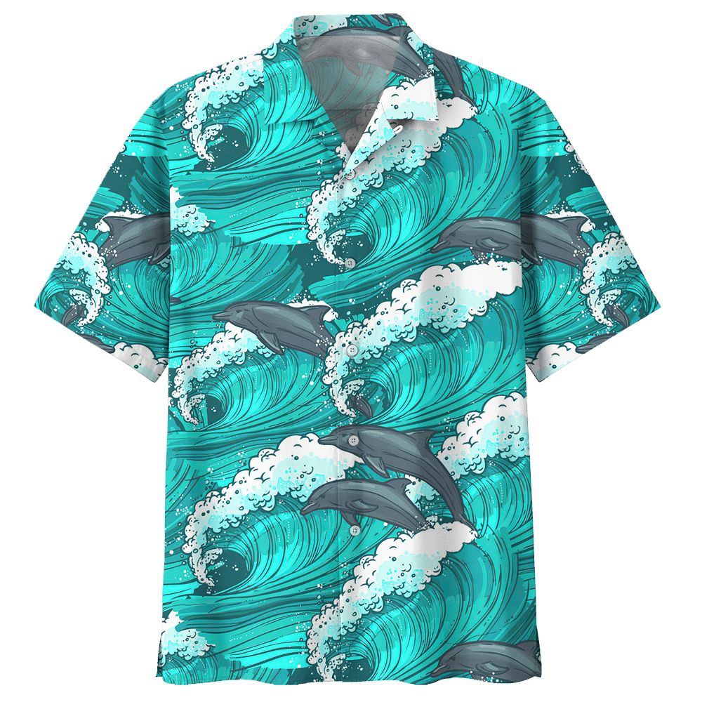 Dolphin Blue High Quality Unisex Hawaii Shirt For Men And Women Ha5630