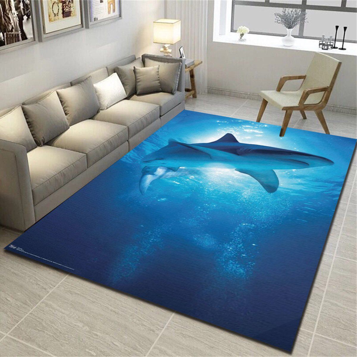 Shark Depths Rugs, Living Room Bedroom Carpet