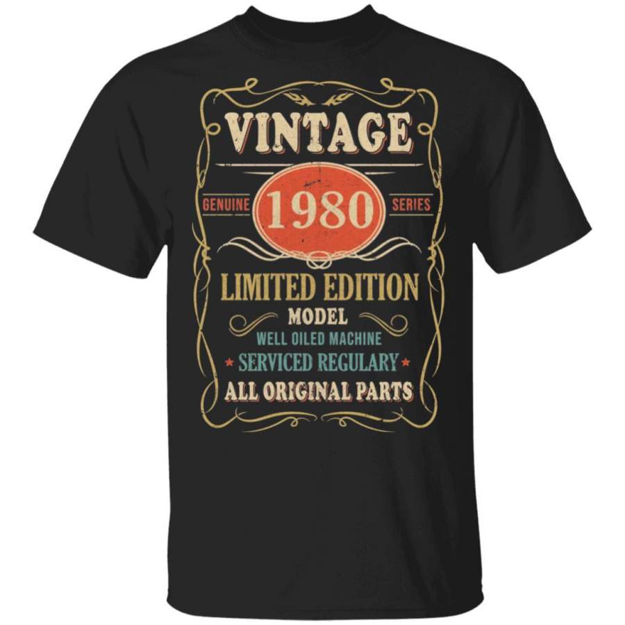 Vintage 1980 40th Birthday All Original Parts Gift T-shirt