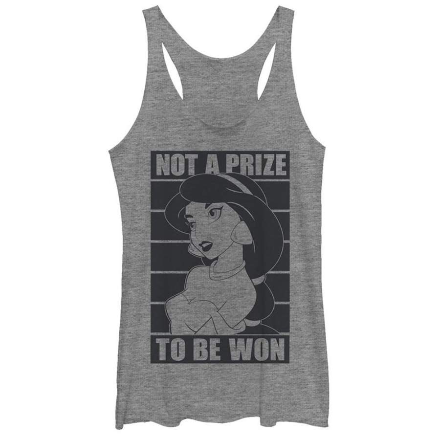 Aladdin Women’s Jasmine Not a Prize  Racerback Tank Gray Heather S