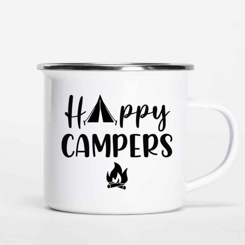 Couple Camping With Dog Personalized Campfire Mug