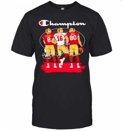 Champions San Francisco 49Ers Young Montana Rice Signatures Unisex Jersey Tee