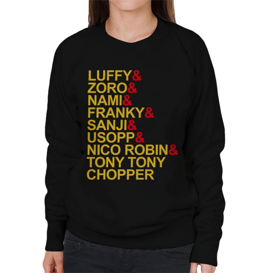 One Piece Character List Women’s Sweatshirt