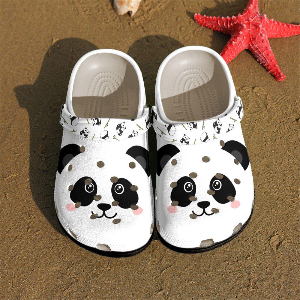 Panda Personalized Clog, Custom Name, Text, Color, Number Fashion Style For Women, Men, Kid, Print 3D Happy Face